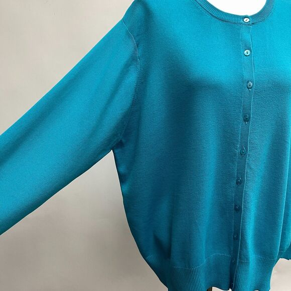 Joseph A. Women's Cardigan Knit Sweater Size 3X Blue Long Sleeve NWOT - Picture 2 of 12